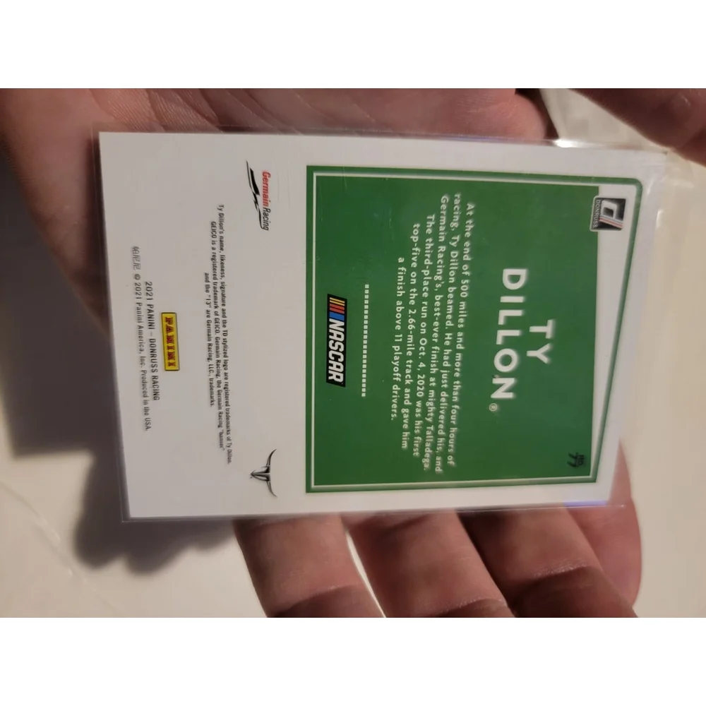 Ty Dillon Donruss '21 Trading Card Auto Racing Insert /199 Nascar